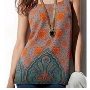 CAbi Camisole Top Blouse Arabesque Paisley Mosaic #3082 Medium Boho NWOT